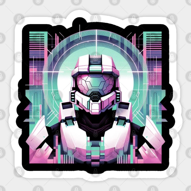 Master Chief Halo Xbox Vaporwave Sticker by 2Divided